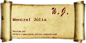 Wenczel Júlia névjegykártya
